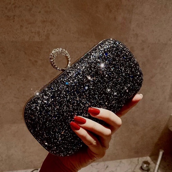 Black Rhinestone Clutch - Picture 3 of 4